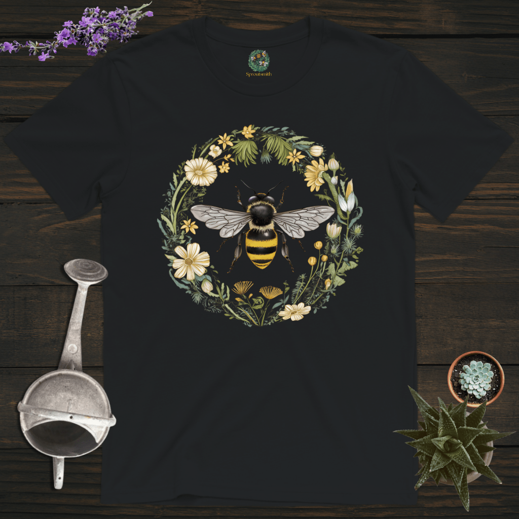 Sproutsmith T-Shirt Black / S Bee Flowers T-Shirt