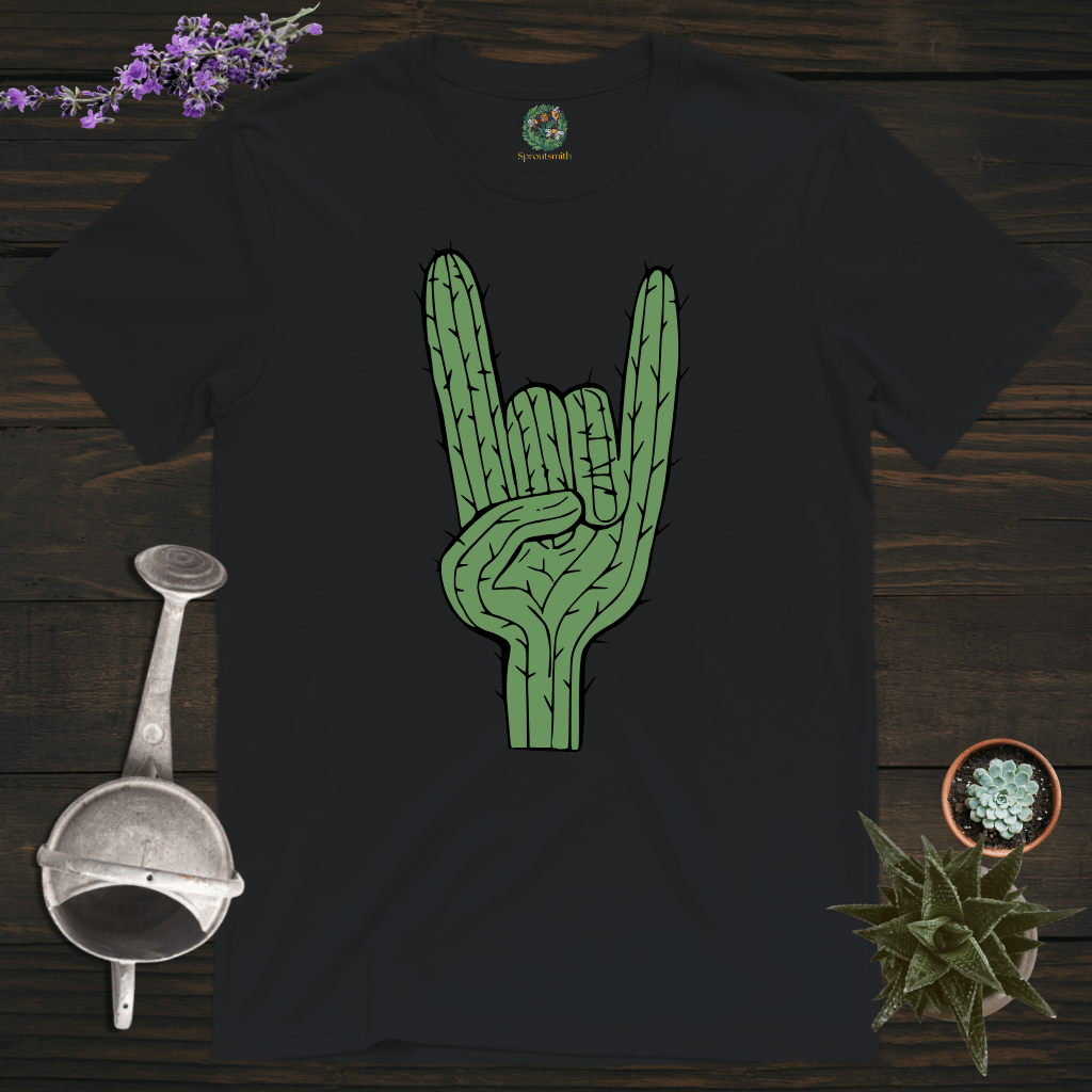 Sproutsmith T-Shirt Black / S Rock On Cactus T-Shirt