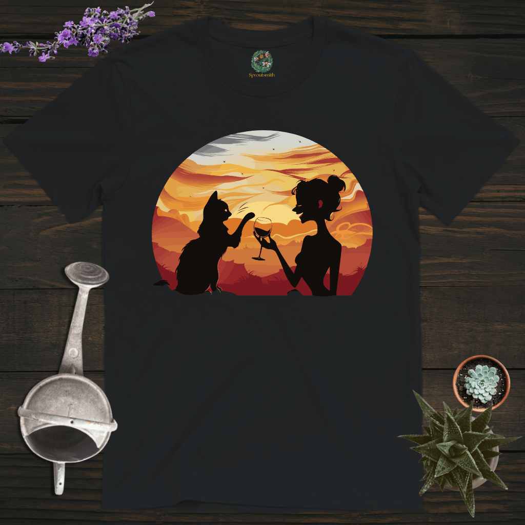 Sproutsmith T-Shirt Black / S Wine With Cat T-Shirt