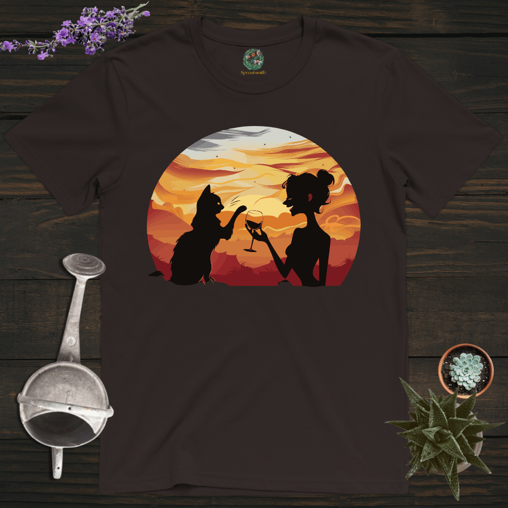 Sproutsmith T-Shirt Dark Chocolate / S Wine With Cat T-Shirt