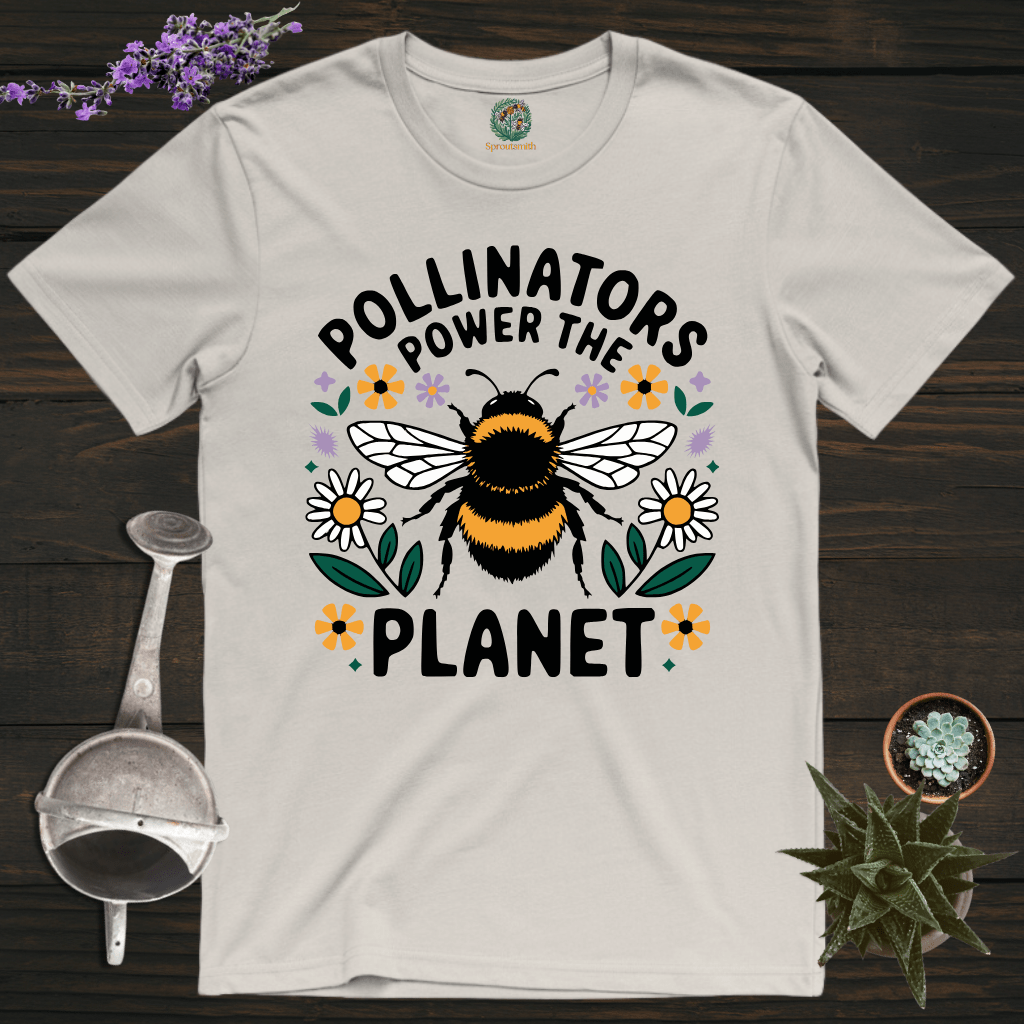 Sproutsmith T-Shirt Ice Grey / S Pollinators Power the Planet T-Shirt