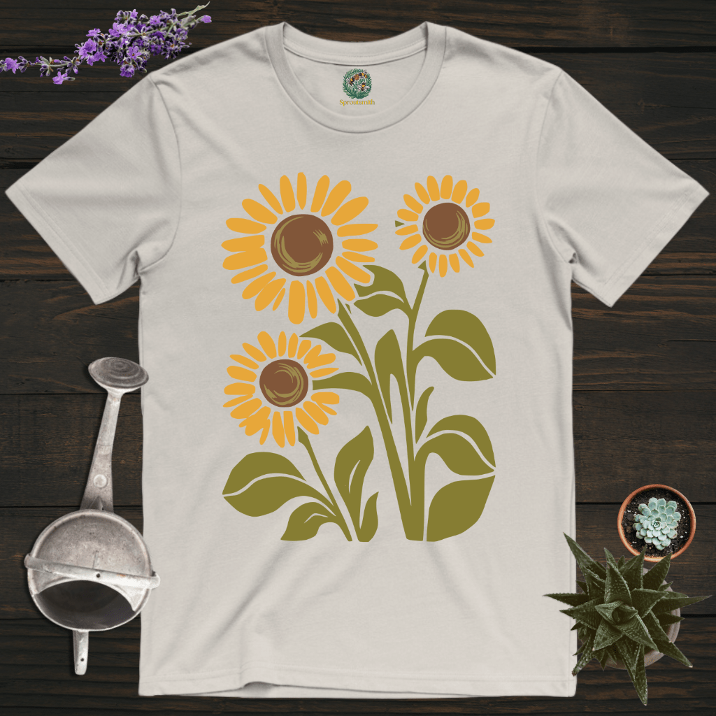 Sproutsmith T-Shirt Ice Grey / S Retro Sunflowers T-Shirt