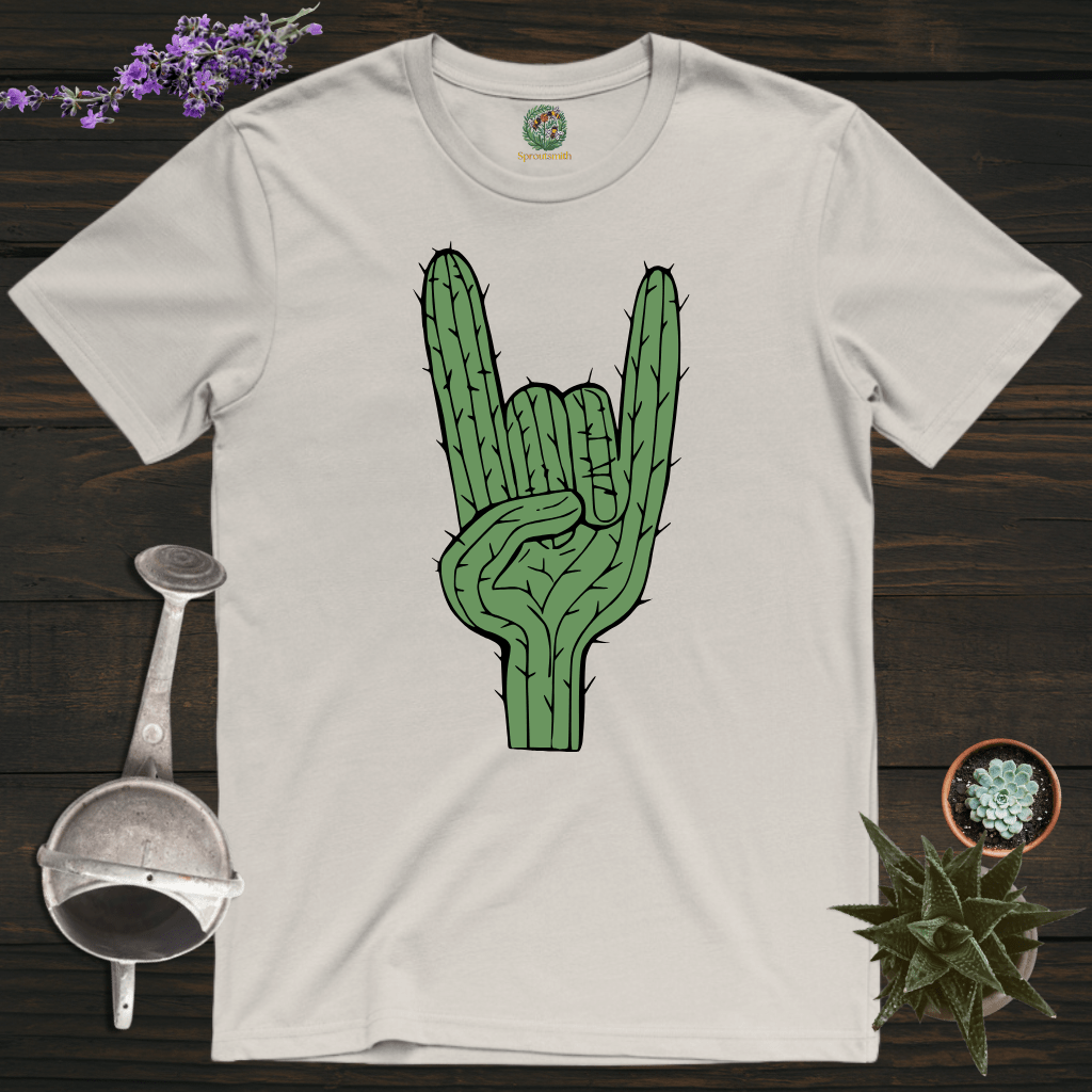Sproutsmith T-Shirt Ice Grey / S Rock On Cactus T-Shirt
