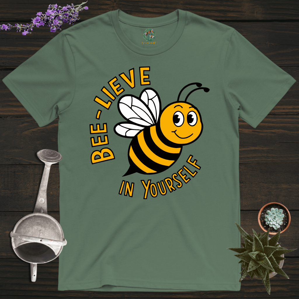 Sproutsmith T-Shirt Military Green / S Bee-Lieve in Yourself T-Shirt