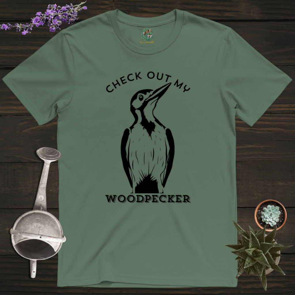 Sproutsmith T-Shirt Military Green / S Check out My Woodpecker T-Shirt