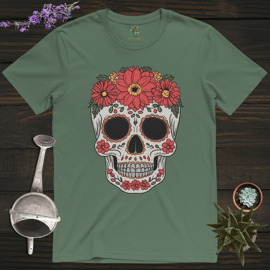 Sproutsmith T-Shirt Military Green / S Floral Skull T-Shirt