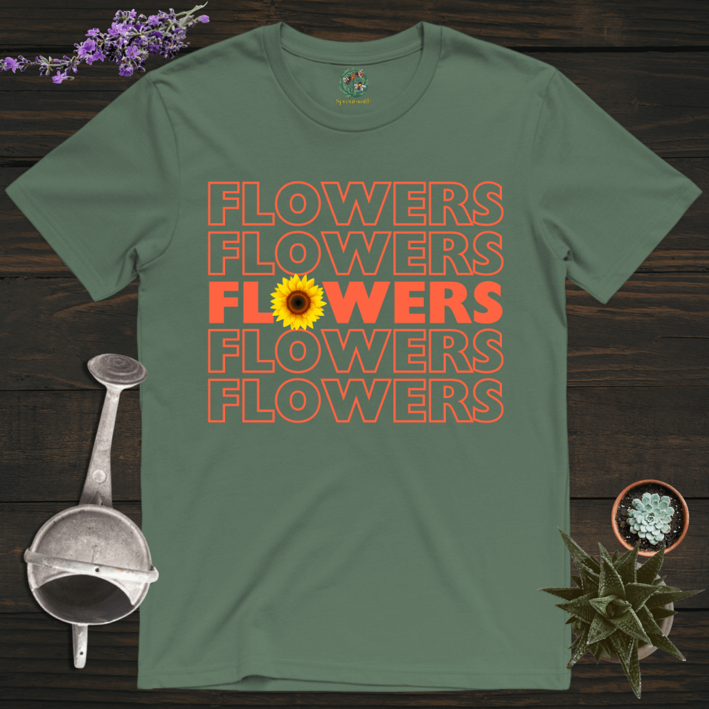 Sproutsmith T-Shirt Military Green / S Flowers Flowers T-Shirt
