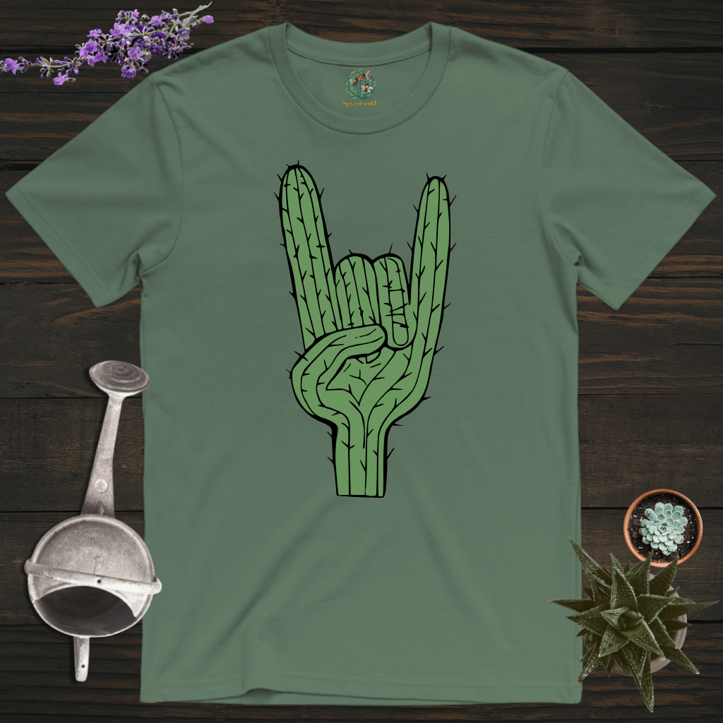 Sproutsmith T-Shirt Military Green / S Rock On Cactus T-Shirt