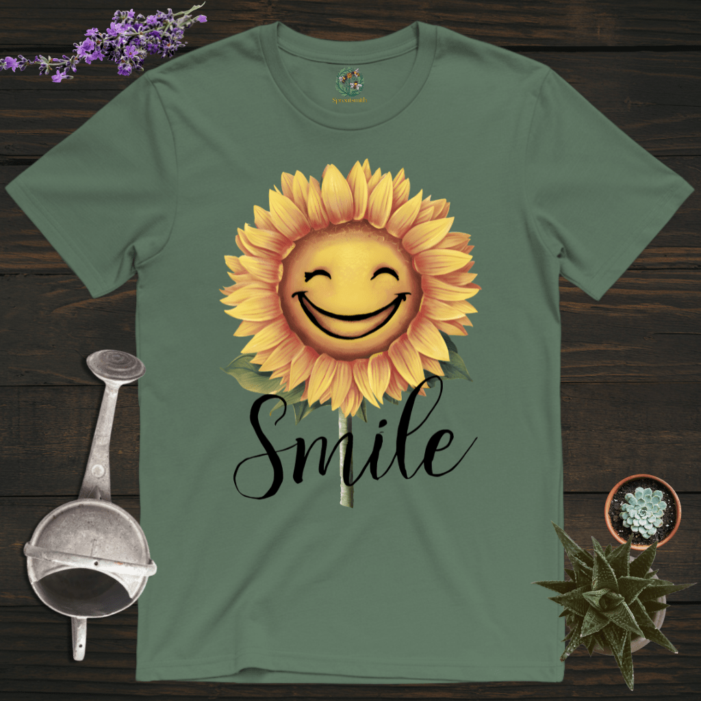 Sproutsmith T-Shirt Military Green / S Smile Sunflower T-Shirt
