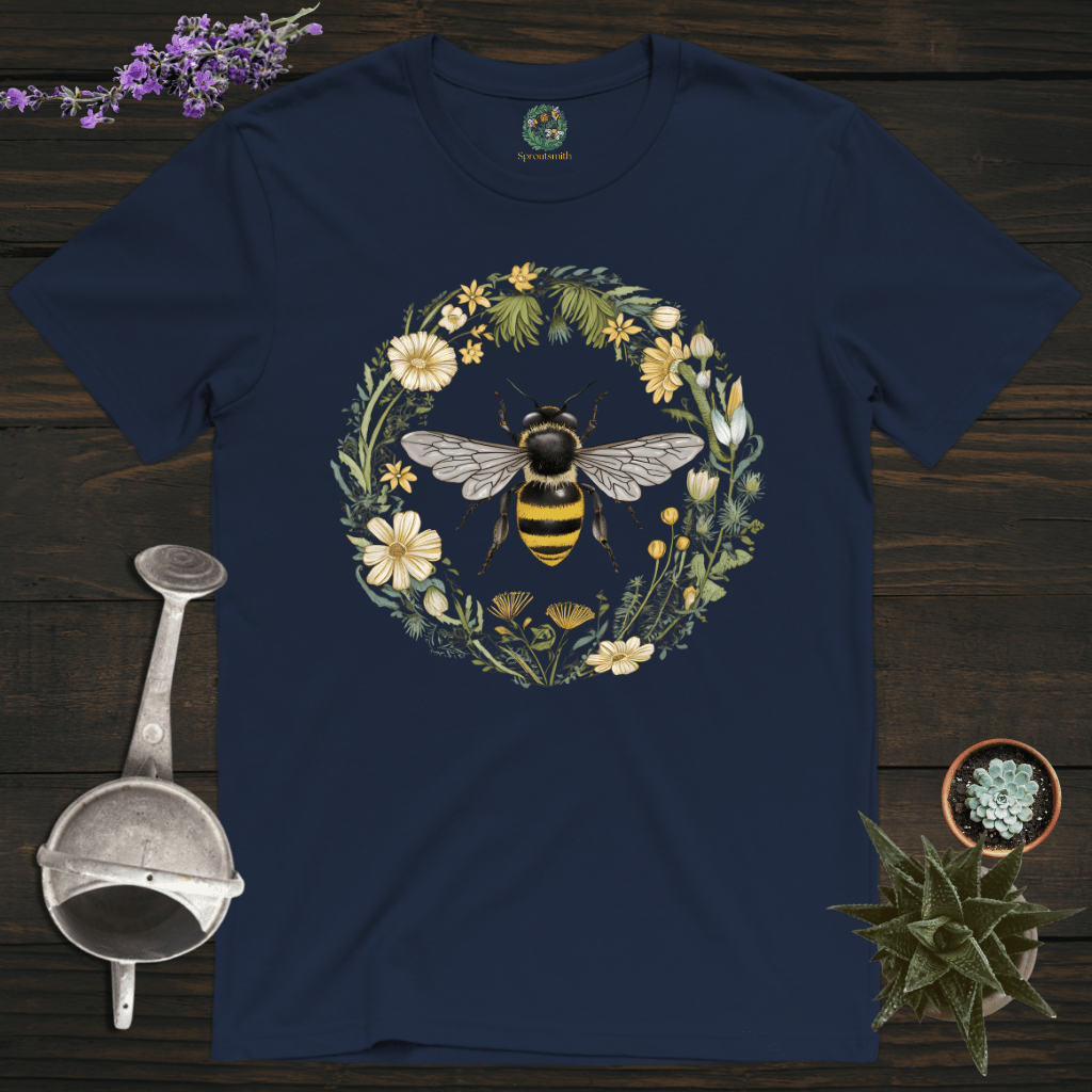 Sproutsmith T-Shirt Navy / S Bee Flowers T-Shirt