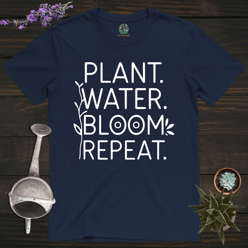 Sproutsmith T-Shirt Navy / S Plant Water Bloom Repeat T-Shirt