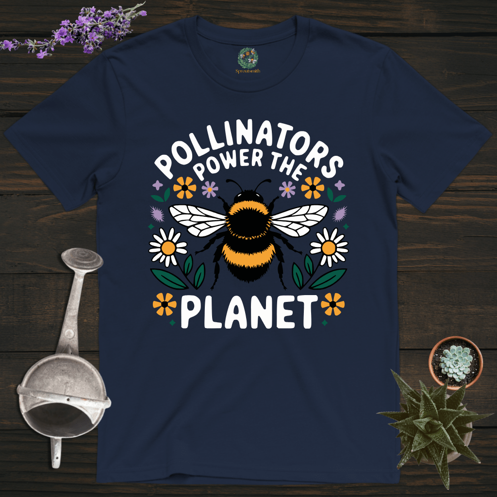 Sproutsmith T-Shirt Navy / S Pollinators Power the Planet T-Shirt