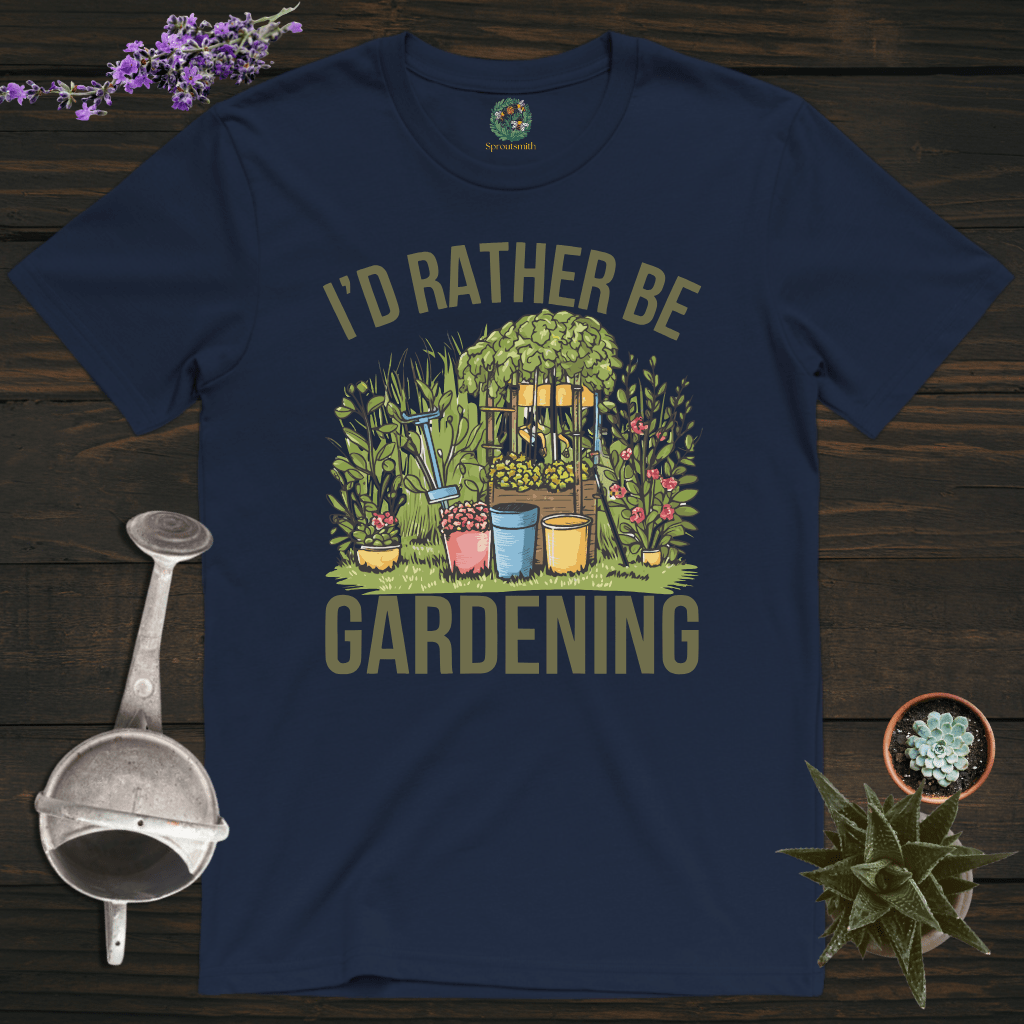 Sproutsmith T-Shirt Navy / S Rather Be Gardening T-Shirt
