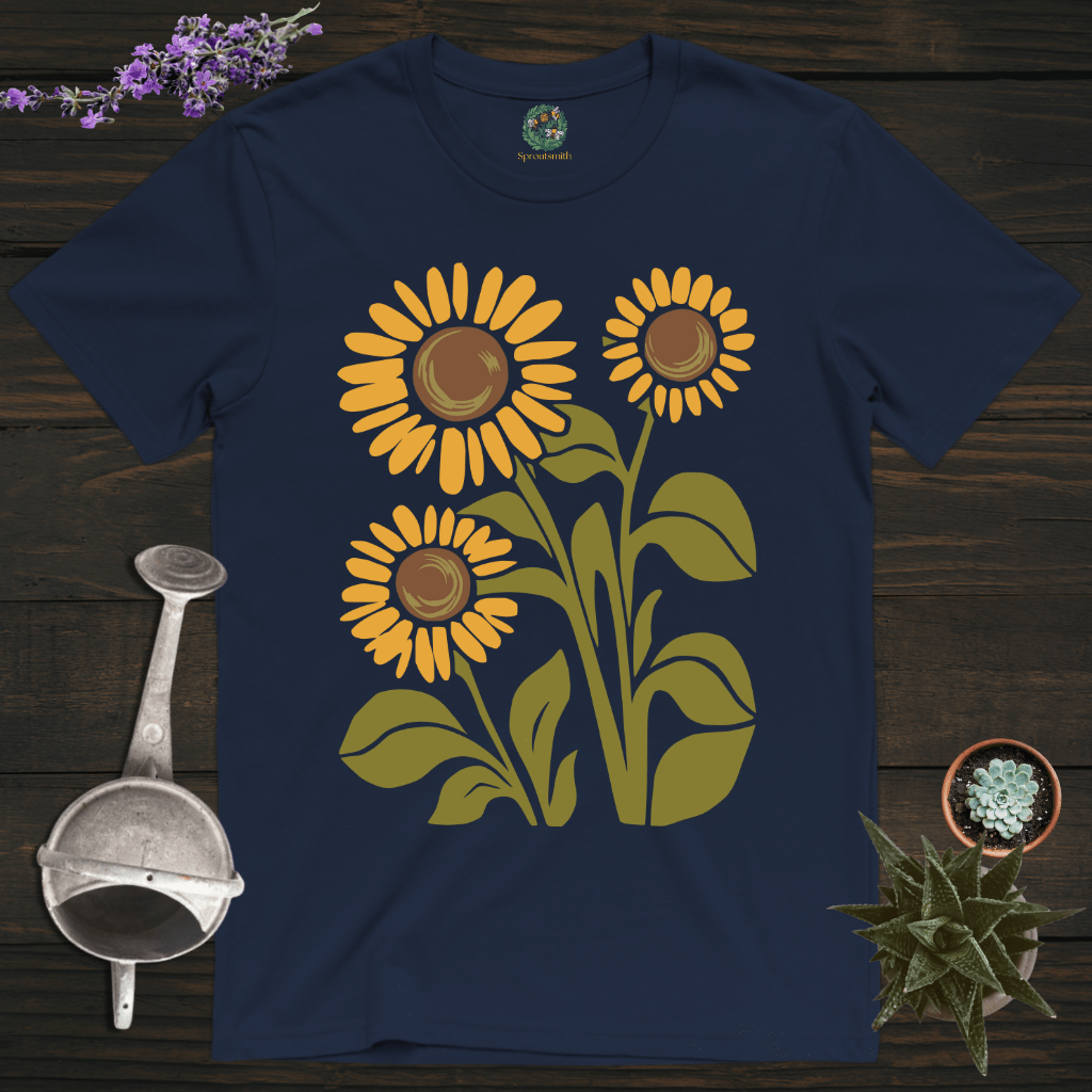 Sproutsmith T-Shirt Navy / S Retro Sunflowers T-Shirt