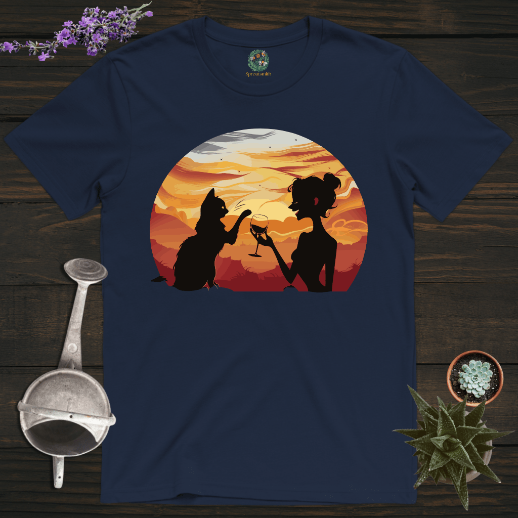 Sproutsmith T-Shirt Navy / S Wine With Cat T-Shirt