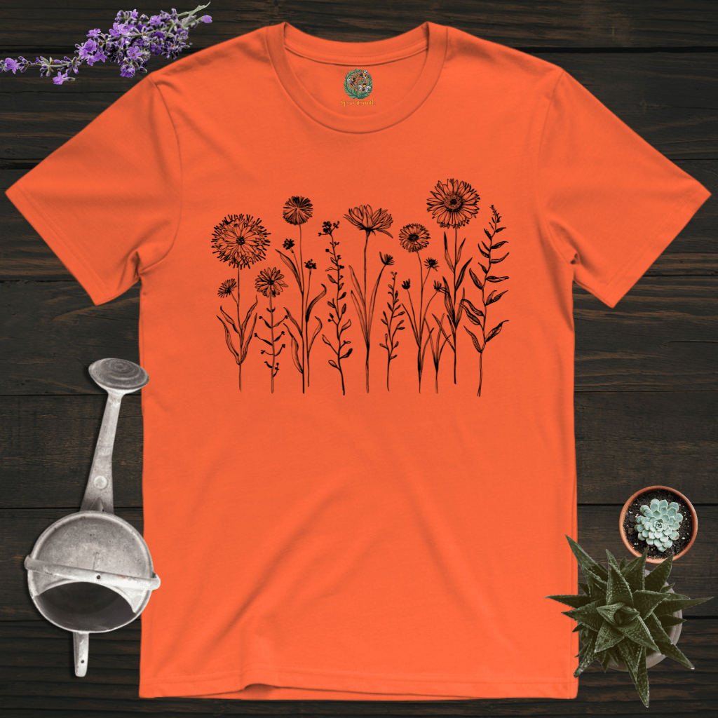 Sproutsmith T-Shirt Orange / S Monochrome Blooms T-Shirt