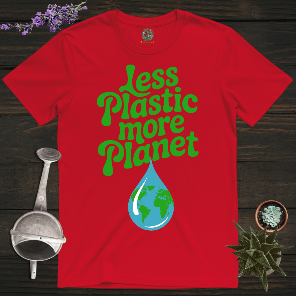 Sproutsmith T-Shirt Red / S Less Plastic More Planet T-Shirt