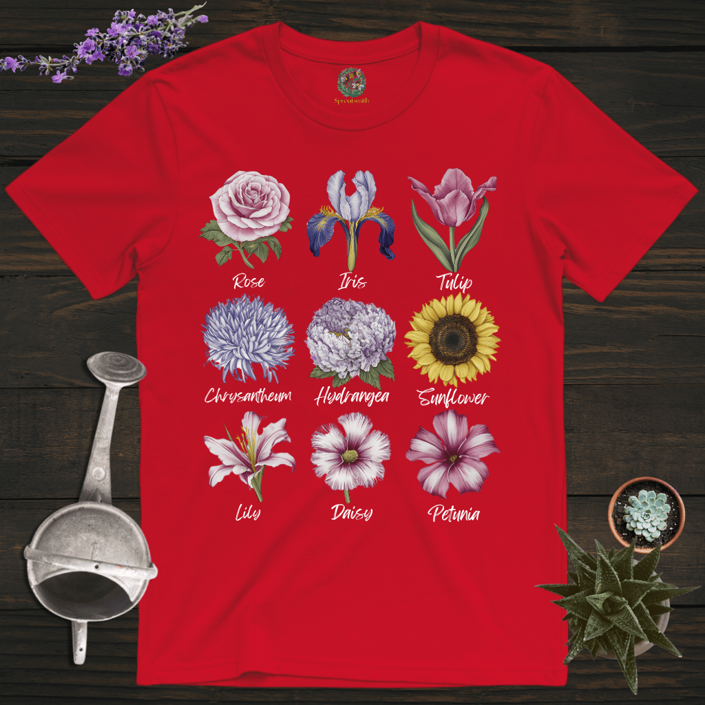 Sproutsmith T-Shirt Red / S Nine Flowers T-Shirt
