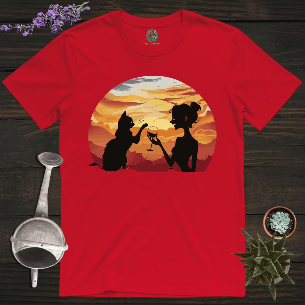 Sproutsmith T-Shirt Red / S Wine With Cat T-Shirt