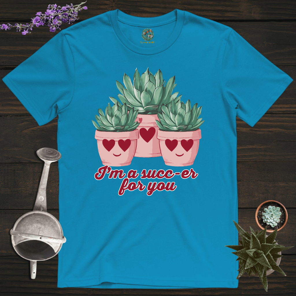 succulent t shirt Succ-er For You T-Shirt – Funny Succulent & Plant Lover Tee Sapphire / S
