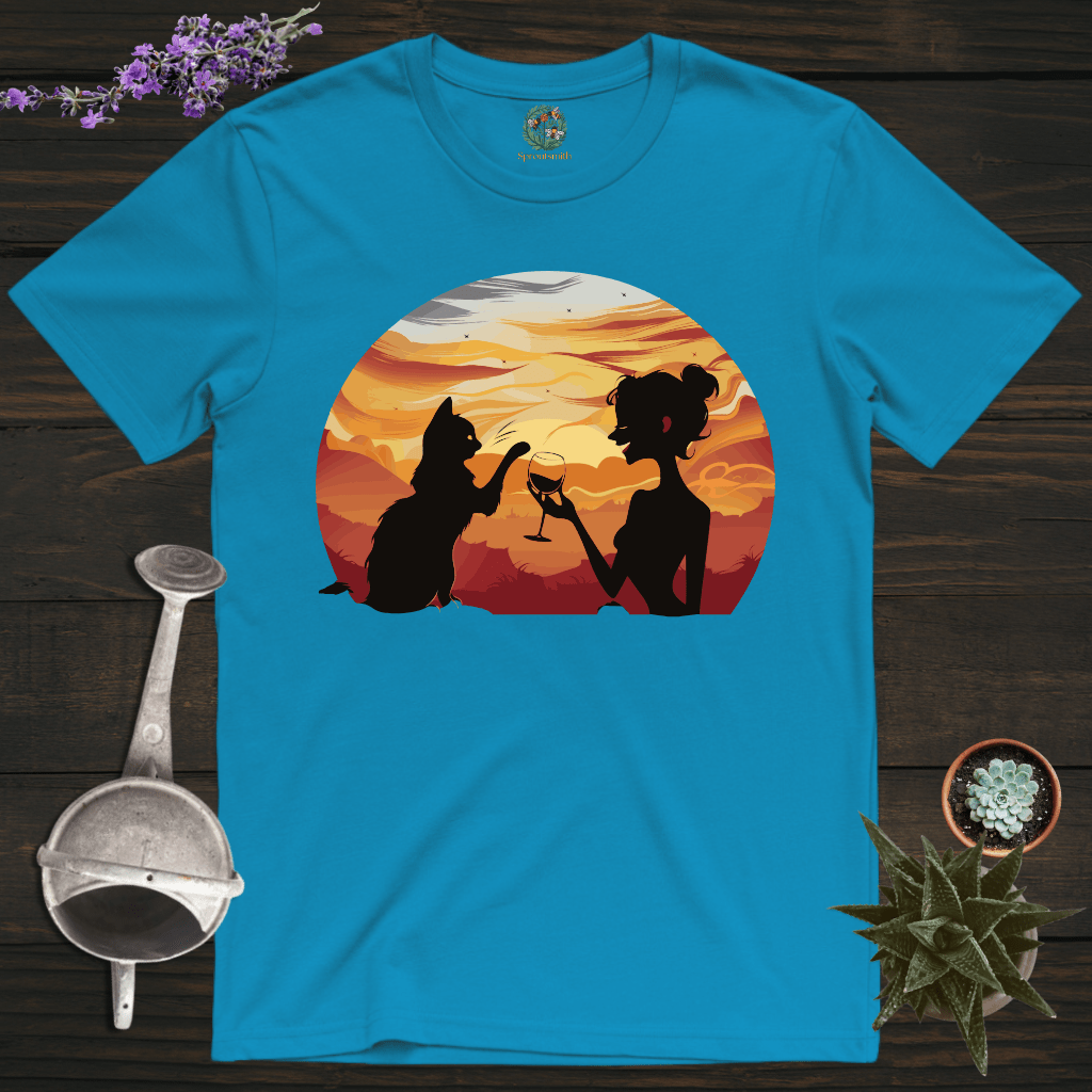 Sproutsmith T-Shirt Sapphire / S Wine With Cat T-Shirt