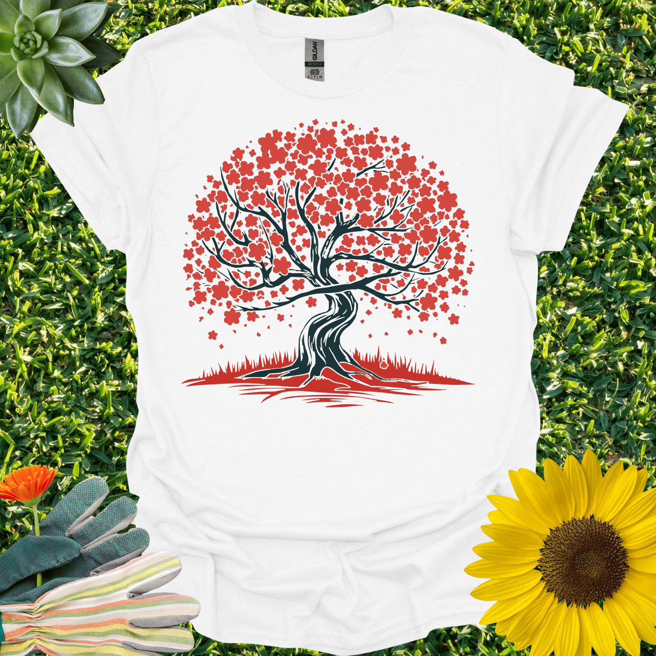 Brizette T-Shirt Peach Blossom Bouquet Print main image 0