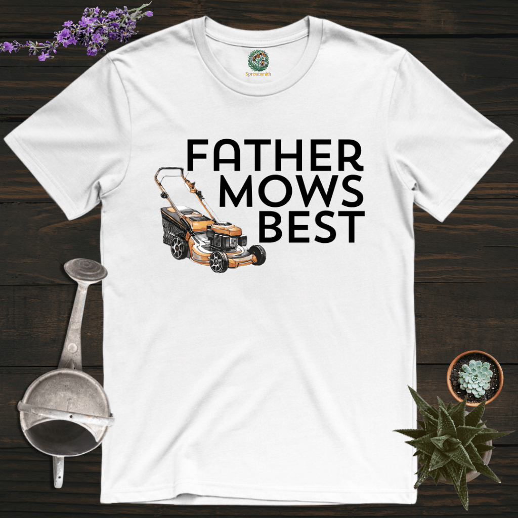 Sproutsmith T-Shirt White / S Father Mows Best T-Shirt