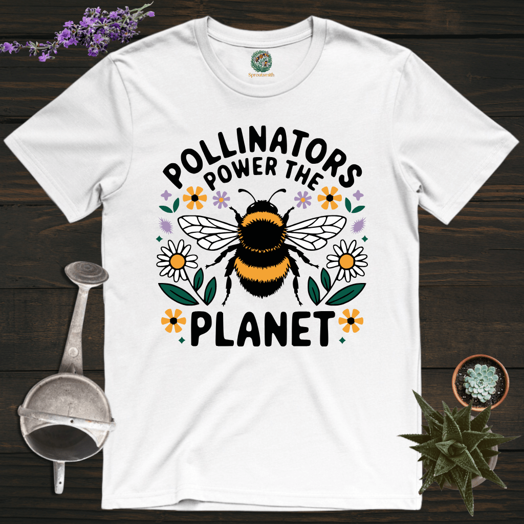 Sproutsmith T-Shirt White / S Pollinators Power the Planet T-Shirt
