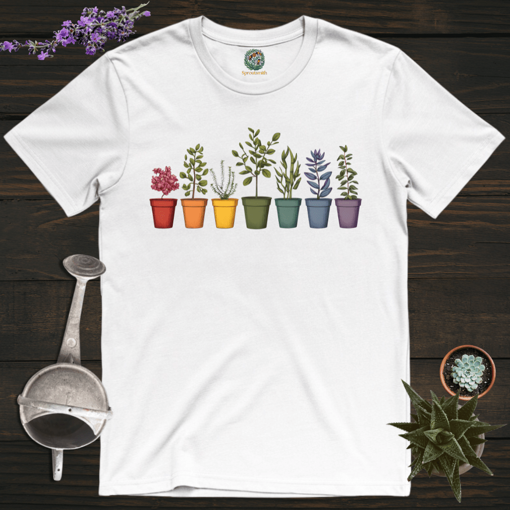 Sproutsmith T-Shirt White / S Rainbow Plant Pots T-Shirt