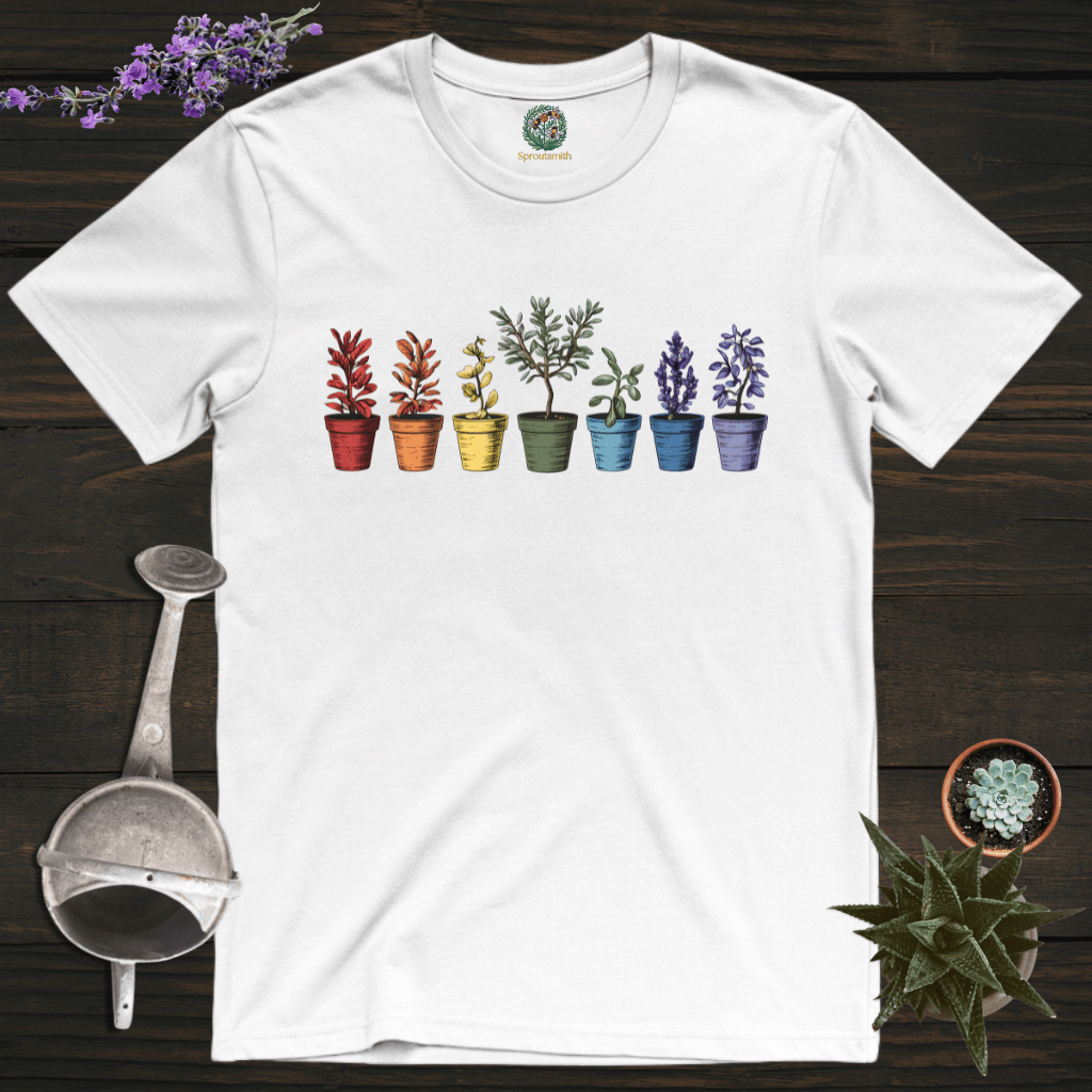 Sproutsmith T-Shirt White / S Rainbow Pots T-Shirt