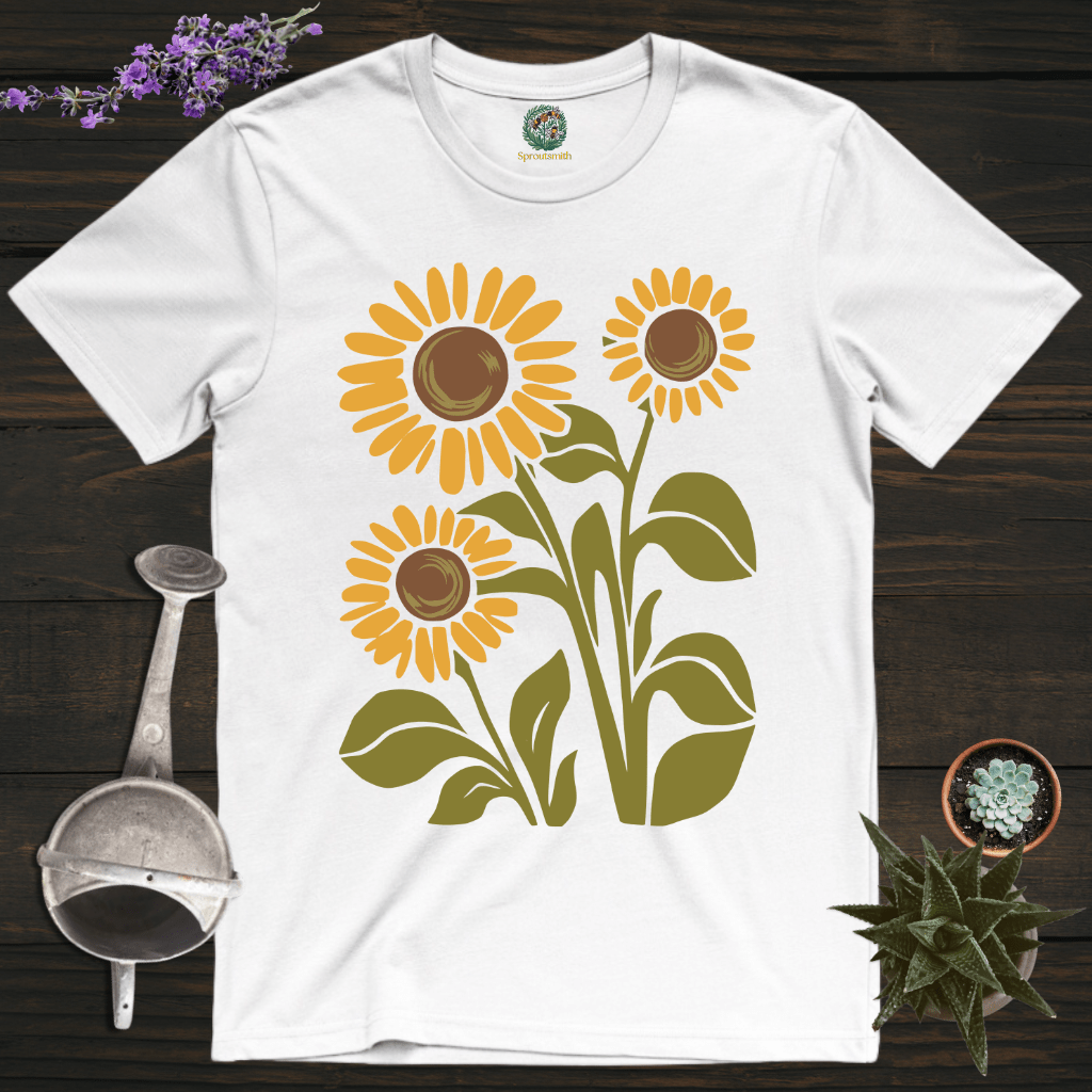 Sproutsmith T-Shirt White / S Retro Sunflowers T-Shirt