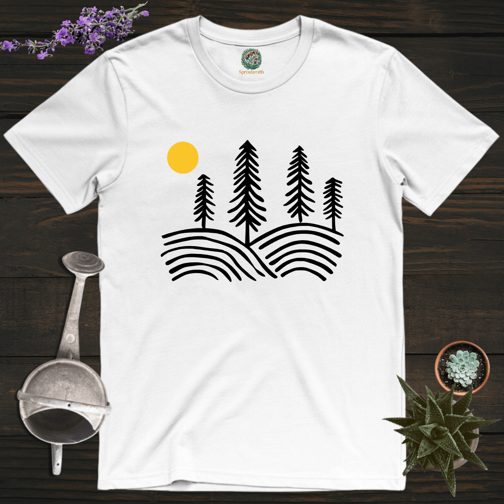 Sproutsmith T-Shirt White / S Sunlit Pines T-Shirt