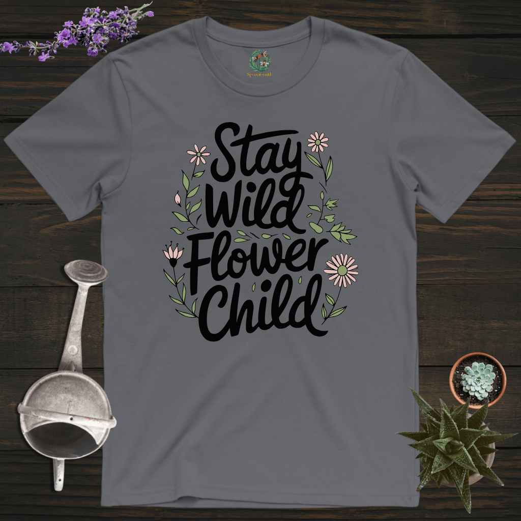 Sproutsmith T-Shirt Charcoal / S Stay Wild Flower Child T-Shirt