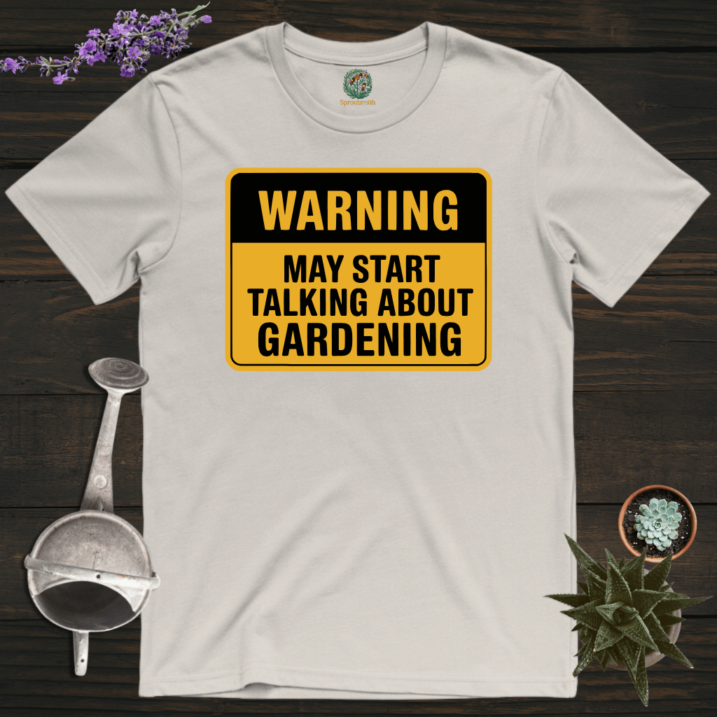 Sproutsmith T-Shirt Ice Grey / S Talking About Gardening Warning T-Shirt