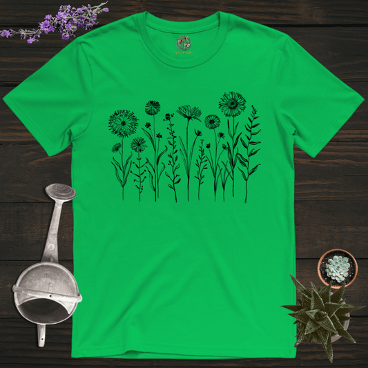 Sproutsmith T-Shirt Irish Green / S Monochrome Blooms T-Shirt