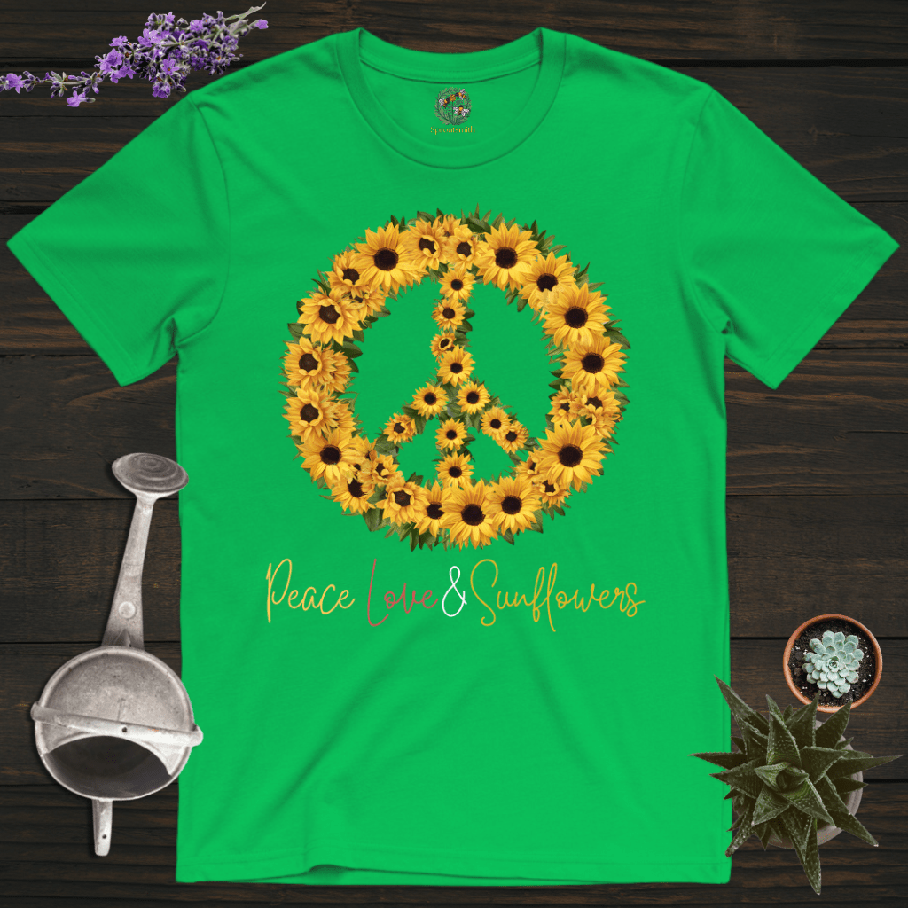 Sproutsmith T-Shirt Irish Green / S Peace, Love and Sunflowers T-Shirt