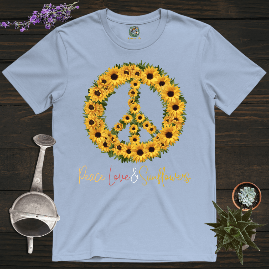 Sproutsmith T-Shirt Light Blue / S Peace, Love and Sunflowers T-Shirt