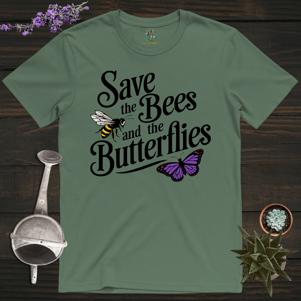 Sproutsmith T-Shirt Military Green / S Bees and Butterflies T-Shirt