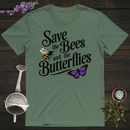 Sproutsmith T-Shirt Military Green / S Bees and Butterflies T-Shirt