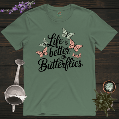 Sproutsmith T-Shirt Military Green / S Better With Butterflies T-Shirt
