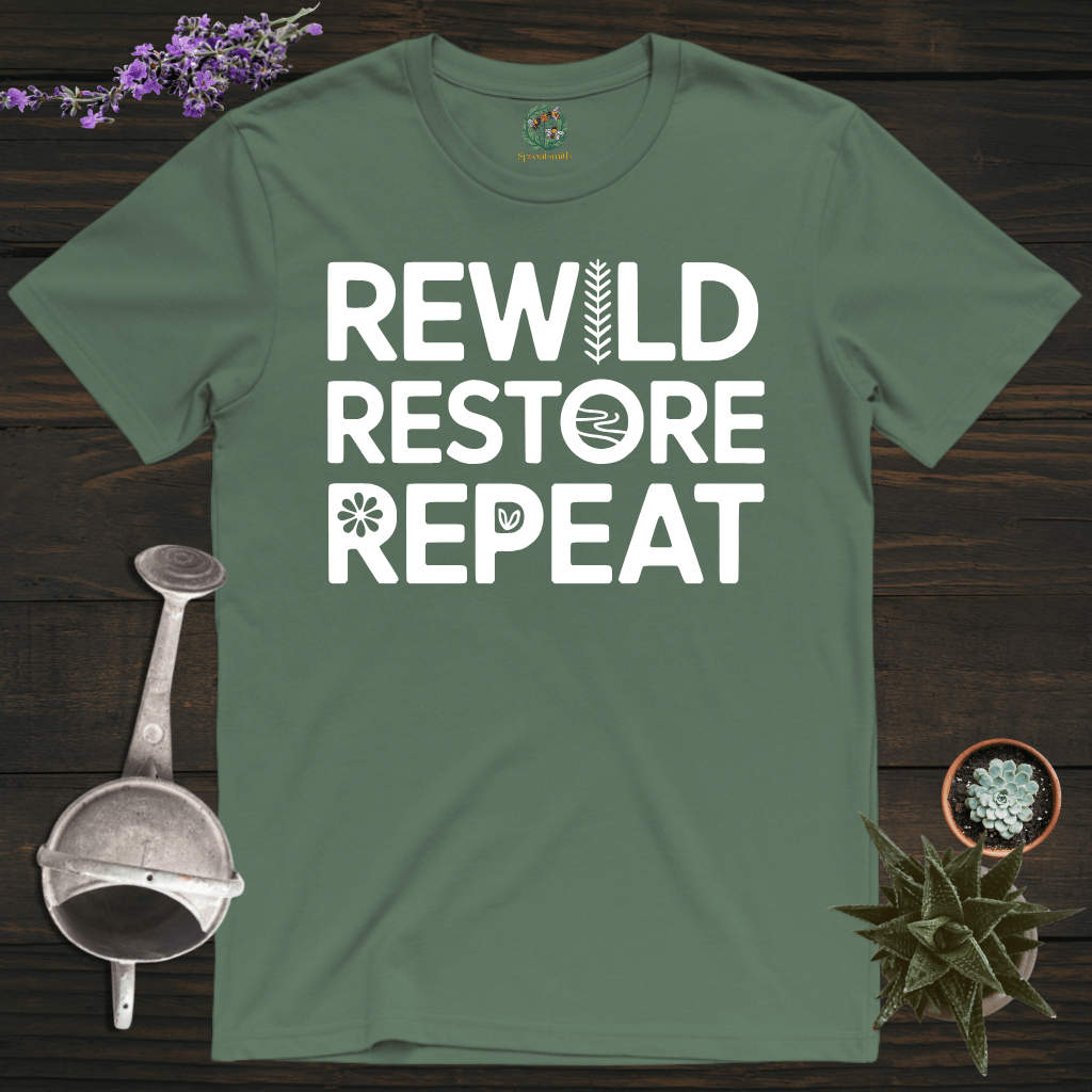 Sproutsmith T-Shirt Military Green / S Rewild Restore Repeat T-Shirt