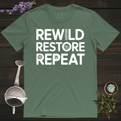 Sproutsmith T-Shirt Military Green / S Rewild Restore Repeat T-Shirt