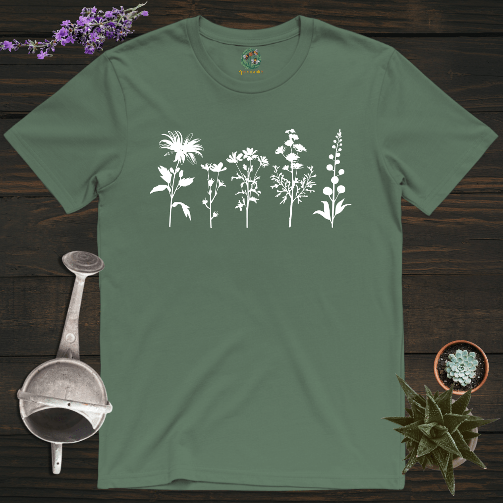 Sproutsmith T-Shirt Military Green / S Wild Flowers T-Shirt