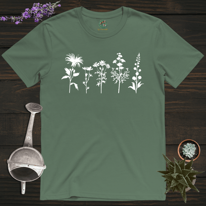 Sproutsmith T-Shirt Military Green / S Wild Flowers T-Shirt