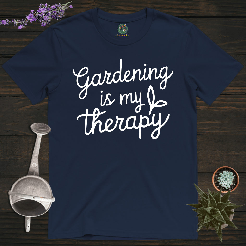 Sproutsmith T-Shirt Navy / S Gardening is my Therapy T-Shirt