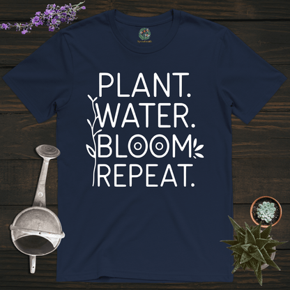 Sproutsmith T-Shirt Navy / S Plant Water Bloom Repeat T-Shirt