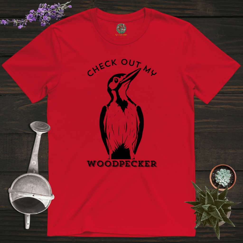 Sproutsmith T-Shirt Red / S Check out My Woodpecker T-Shirt