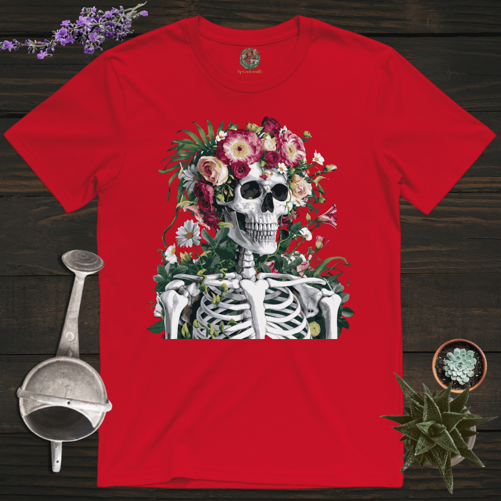 Sproutsmith T-Shirt Red / S Floral Skeleton T-Shirt