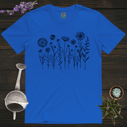 Sproutsmith T-Shirt Royal / S Monochrome Blooms T-Shirt