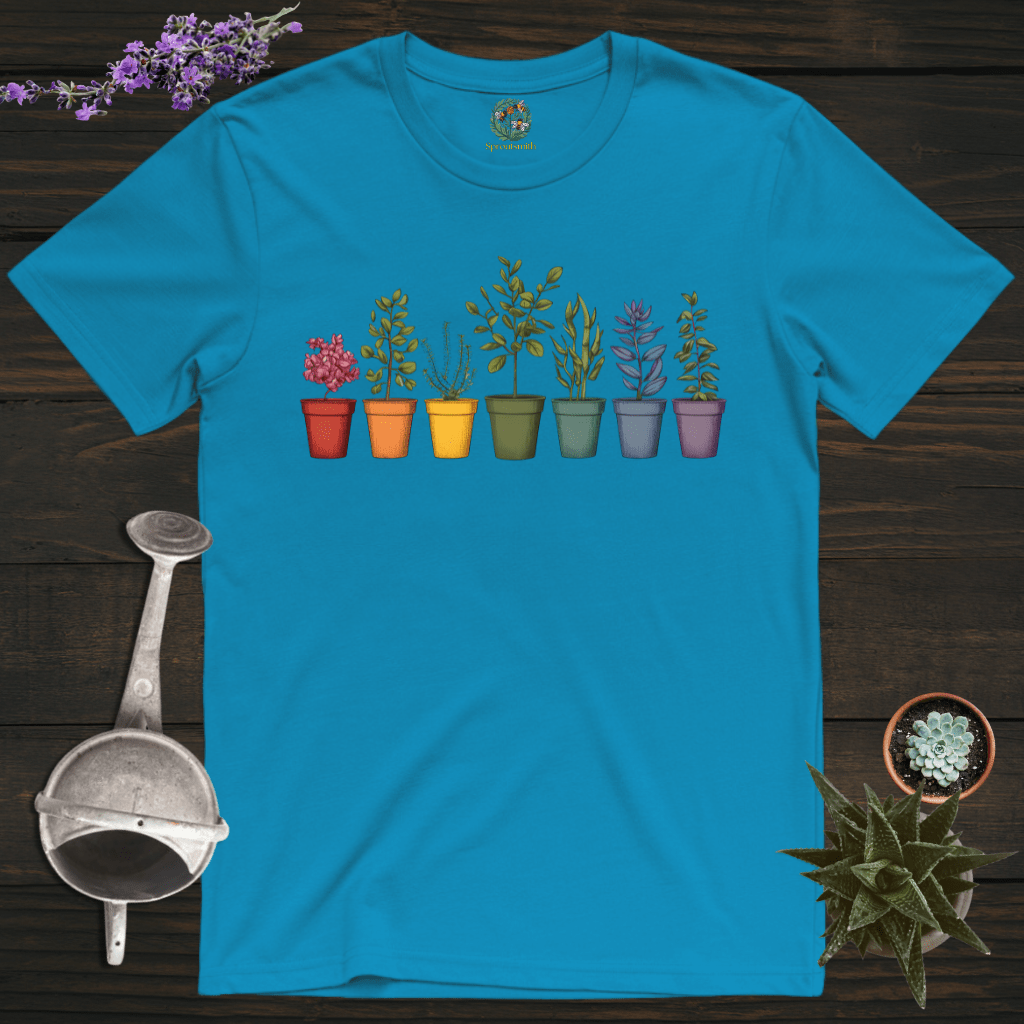 Sproutsmith T-Shirt Sapphire / S Rainbow Plant Pots T-Shirt